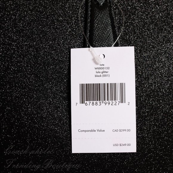 NWT Kate Spade Lola Glitter Tote in Black - Picture 7 of 10